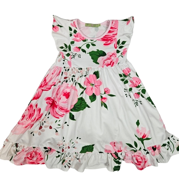Sold Millie Loves Lily White Floral Angel Sleeve Dress Size 6 Girls - Picture 7 of 7
